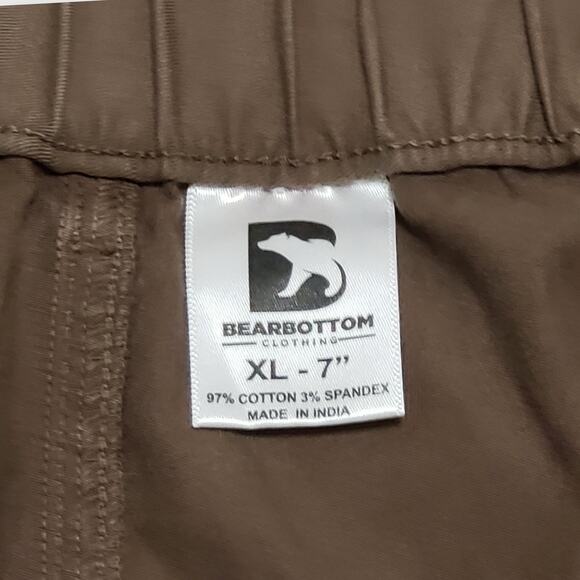 Bear Bottom Mens Stretch Cotton Shorts Brown Sz XL 7" Preppy Casual Minimalist - Picture 4 of 10